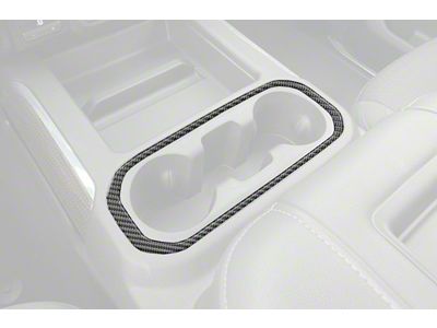 Center Console Cup Holder Surround Accent Trim Only; Domed Carbon Fiber (19-24 Silverado 1500)