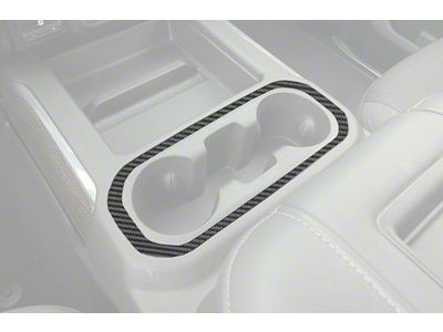 Center Console Cup Holder Surround Accent Trim; Raw Carbon Fiber (19-21 Silverado; 2022 Silverado 1500 LTD)