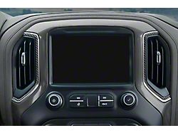 Center Dash A/C Vent Accent Trim; Domed Carbon Fiber (19-21 Silverado; 2022 Silverado 1500 LTD)