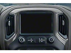 Center Dash A/C Vent Accent Trim; Raw Carbon Fiber (19-24 Silverado 1500)