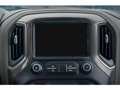 Center Dash A/C Vent Accent Trim; Raw Carbon Fiber (19-21 Silverado; 2022 Silverado 1500 LTD)