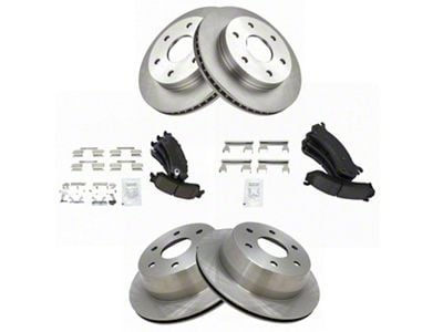 Ceramic 6-Lug Brake Rotor and Pad Kit; Front and Rear (99-06 Silverado 1500)