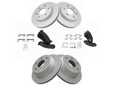 Ceramic 6-Lug Brake Rotor and Pad Kit; Front and Rear (99-06 Silverado 1500)