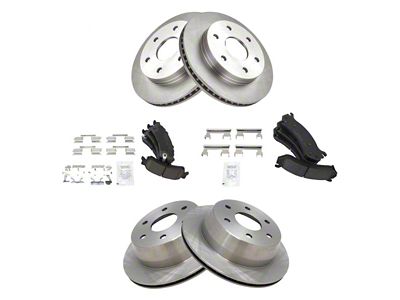Ceramic 6-Lug Brake Rotor and Pad Kit; Front and Rear (99-06 Silverado 1500)