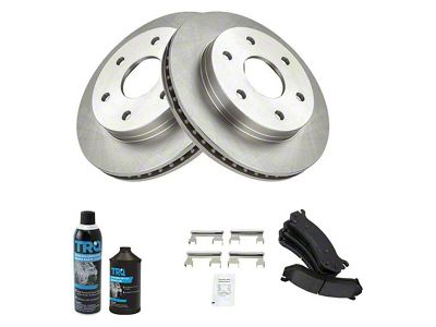 Ceramic 6-Lug Brake Rotor and Pad Kit; Front (99-06 Silverado 1500)