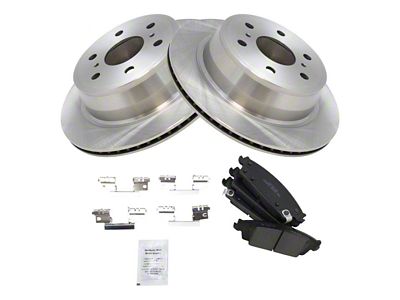 Ceramic 6-Lug Brake Rotor and Pad Kit; Rear (14-18 Silverado 1500)