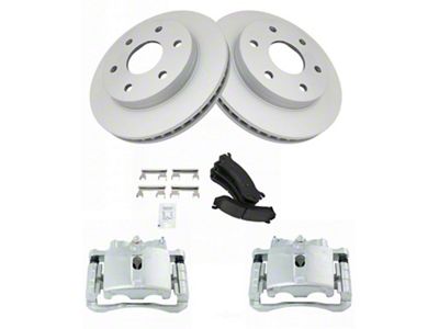 Ceramic 6-Lug Brake Rotor, Pad and Caliper Kit; Front (99-06 Silverado 1500 w/ Dual Piston Rear Calipers)