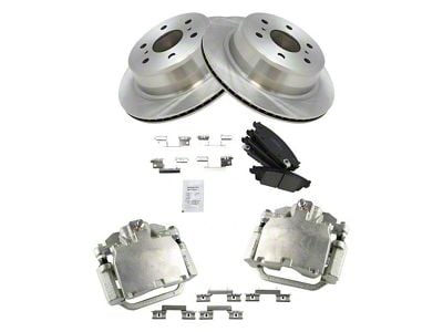 Ceramic 6-Lug Brake Rotor, Pad and Caliper Kit; Rear (14-18 Silverado 1500)