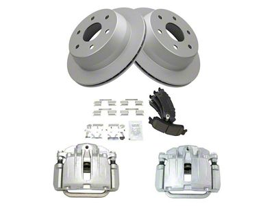 Ceramic 6-Lug Brake Rotor, Pad and Caliper Kit; Rear (03-06 Silverado 1500 w/ Single Piston Rear Calipers)