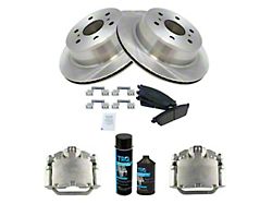 Ceramic 6-Lug Brake Rotor, Pad and Caliper Kit; Rear (07-13 Silverado 1500)