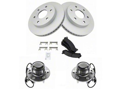 Ceramic 6-Lug Brake Rotor, Pad and Wheel Bearing Kit; Front (99-04 2WD Silverado 1500; 05-06 Silverado 1500)