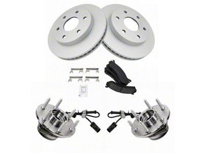 Ceramic 6-Lug Brake Rotor, Pad and Wheel Bearing Kit; Front (99-06 4WD Silverado 1500 Regular Cab, Extended Cab)