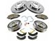 Ceramic 6-Lug Brake Rotor, Pad and Drum Kit; Front and Rear (07-08 Silverado 1500 w/ Rear Drum Brakes)