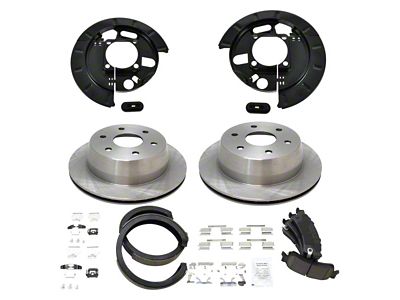 Ceramic 6-Lug Brake Rotor, Pad and Parking Shoe Kit; Rear (99-06 Silverado 1500 w/ Single Piston Rear Calipers)