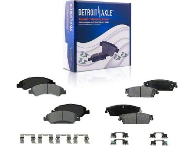 Ceramic Brake Pads; Front and Rear (07-13 Silverado 1500 w/ Rear Disc Brakes)