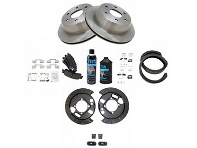 Ceramic 6-Lug Brake Rotor, Pad and Dust Shields Kit; Rear (99-06 Silverado 1500 w/ Single Piston Rear Calipers)