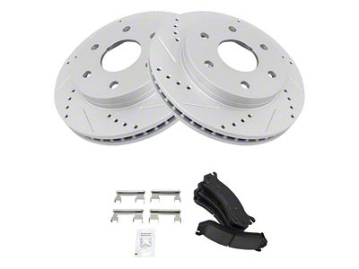 Ceramic Performance 6-Lug Brake Rotor and Pad Kit; Front (99-06 Silverado 1500 w/ Rear Disc Brakes)