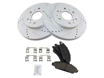 Ceramic Performance 6-Lug Brake Rotor and Pad Kit; Front (05-06 Silverado 1500 w/ Rear Drum Brakes)