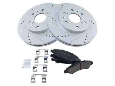 Ceramic Performance 6-Lug Brake Rotor and Pad Kit; Front (07-18 Silverado 1500)