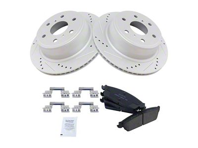 Ceramic Performance 6-Lug Brake Rotor and Pad Kit; Rear (07-13 Silverado 1500)