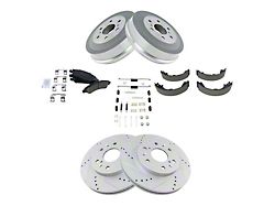 Ceramic Performance 6-Lug Brake Rotor, Pad, Shoe and Drum Kit; Front and Rear (09-13 Silverado 1500 w/ Rear Drum Brakes)