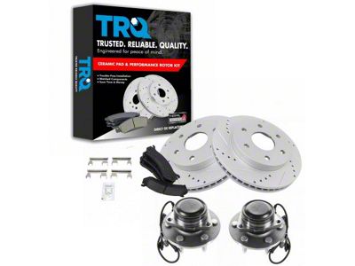 Ceramic Performance 6-Lug Brake Rotor, Pad and Wheel Bearing Kit; Front (99-04 2WD Silverado 1500)