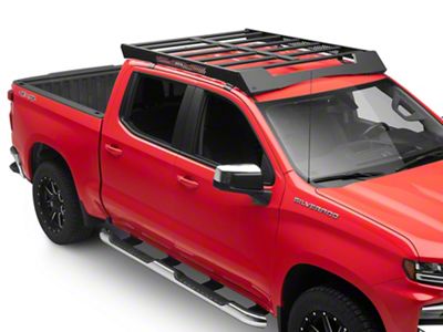 Go Rhino Ceros Low Profile Roof Rack; Textured Black (19-24 Silverado 1500 Crew Cab)