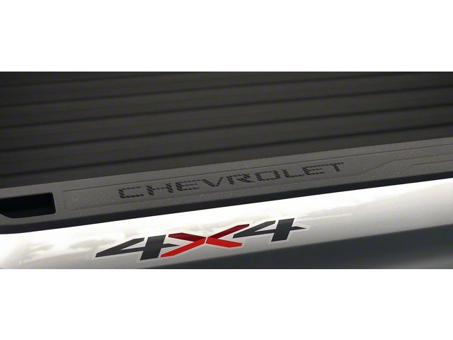 CHEVROLET Bed Rail Letter Inserts; Raw Carbon Fiber (19-23 Silverado 1500)