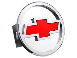 Chevrolet Hitch Cover; Chrome/Red Fill (Universal; Some Adaptation May Be Required)