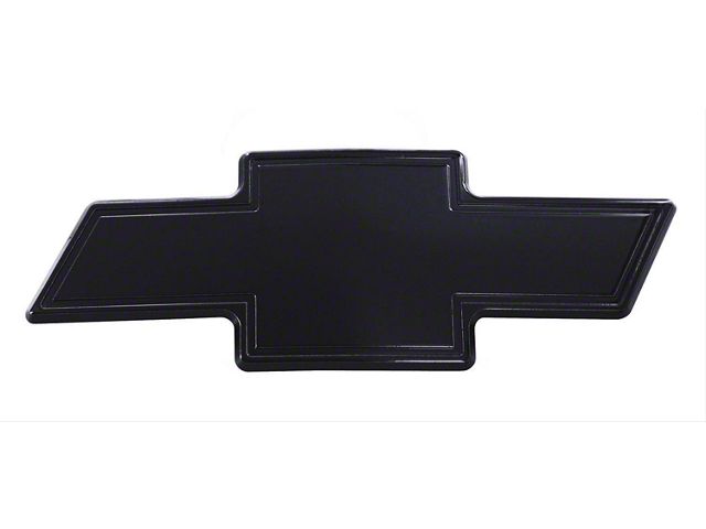 Chevy Bowtie Grille Emblem with Border; Black (99-02 Silverado 1500)