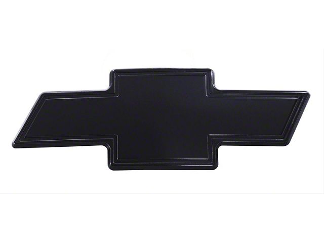 Chevy Bowtie Grille Emblem with Border; Black (03-06 Silverado 1500)