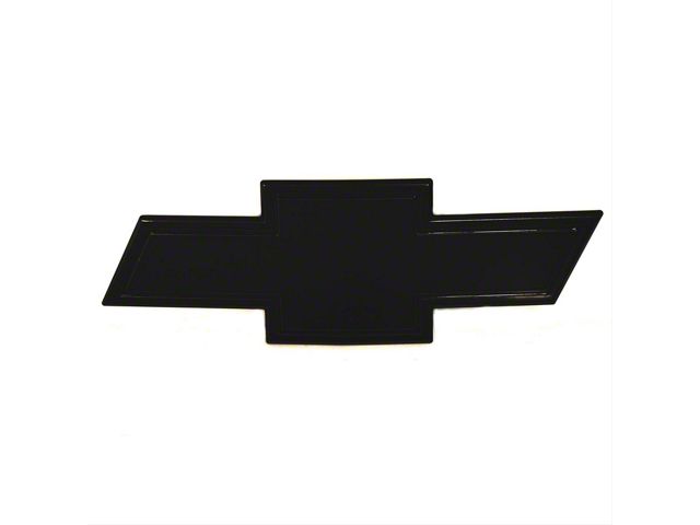 Chevy Bowtie Grille Emblem with Border; Black (14-15 Silverado 1500)