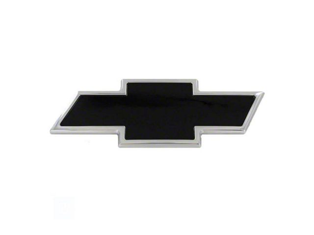 Chevy Bowtie Grille Emblem; Polished and Black (14-15 Silverado 1500)