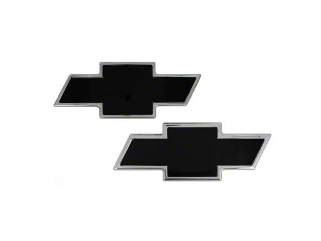 Chevy Bowtie Grille and Tailgate Emblems; Polished and Black (07-13 Silverado 1500)