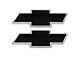 Chevy Bowtie Grille and Tailgate Emblems; Polished and Black (14-15 Silverado 1500)