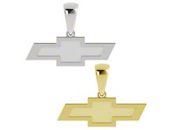 Chevy Bowtie Solid Frame Pendant; 14K Yellow Gold