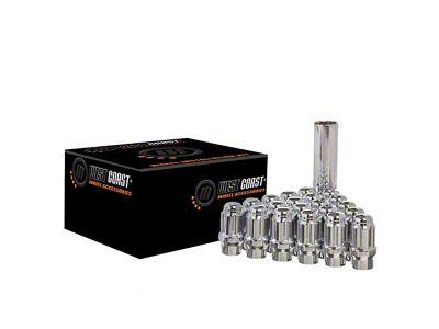 Chrome Acorn Spline ET Lug Nuts; M14x1.5; Set of 24 (99-25 Silverado 1500)