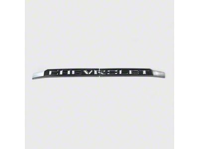 Chrome Delete Emblem Grille Overlay; Gloss Black (19-21 Silverado 1500 Custom, Custom Trail Boss, WT)