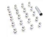 Chrome ET Truck Spline Lug Nut Kit; 14mm x 1.5; Set of 24 (99-25 Silverado 1500)