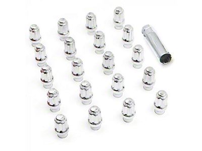 Chrome ET Truck Spline Lug Nut Kit; 14mm x 1.5; Set of 24 (99-25 Silverado 1500)