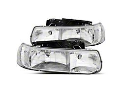 Raxiom Axial Series Euro Headlights; Chrome Housing; Clear Lens (99-02 Silverado 1500)