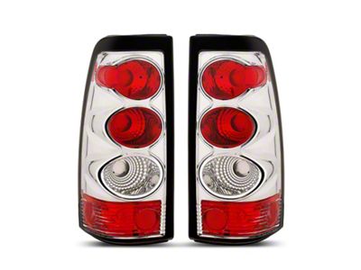 Raxiom Axial Series Tail Lights; Chrome Housing; Red/Clear Lens (03-06 Silverado 1500 Fleetside)