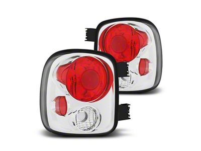 Tail Lights; Chrome Housing; Red/Clear Lens (99-02 Silverado 1500 Stepside)