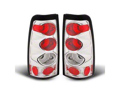 Raxiom Axial Series Tail Lights; Chrome Housing; Red/Clear Lens (99-02 Silverado 1500 Fleetside)