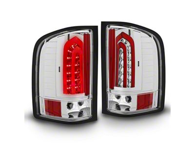 G4 LED Tail Lights; Chrome Housing; Clear Lens (07-13 Silverado 1500)
