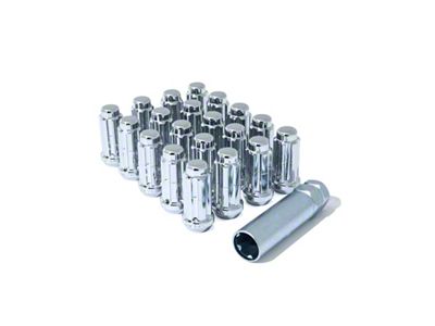 Chrome Open End Spline Lug Nuts; M14 x 1.5; Set of 24 (99-23 Silverado 1500)