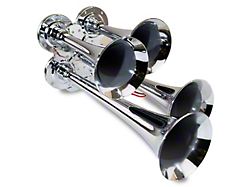 Compact Quad Air Horn System; Chrome; Zinc Alloy (Universal; Some Adaptation May Be Required)