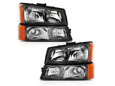 Crystal Headlights; Black Housing; Clear Lens (03-06 Silverado 1500)