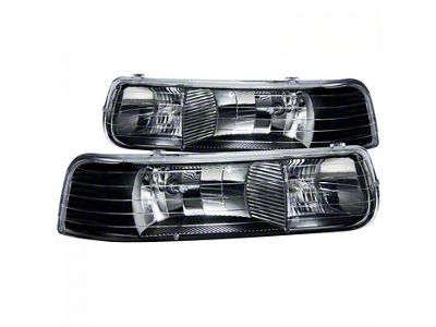 Crystal Headlights; Black Housing; Clear Lens (99-02 Silverado 1500)