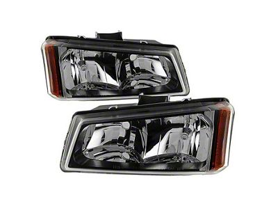 Crystal Headlights; Black Housing; Clear Lens (03-06 Silverado 1500)